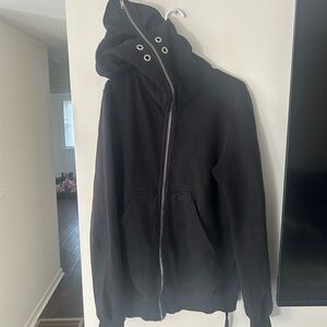 Rick Owens Black Zip-Up Hoodie